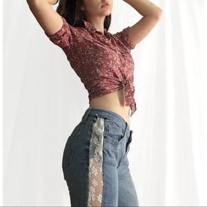 Floral print button up